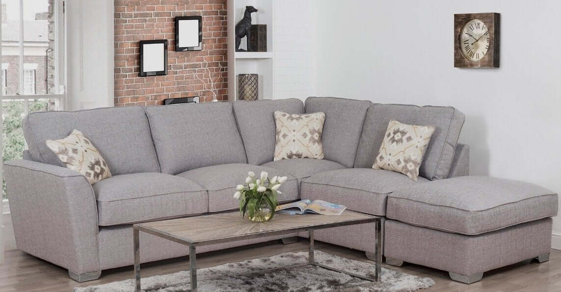 Showing image for Washington left chaise sofa + footstool