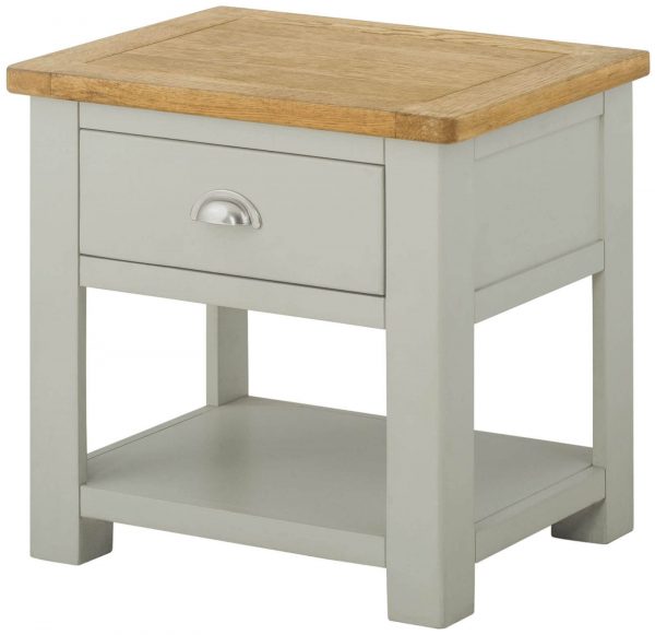 Seattle Lamp Table with Drawer - Stone