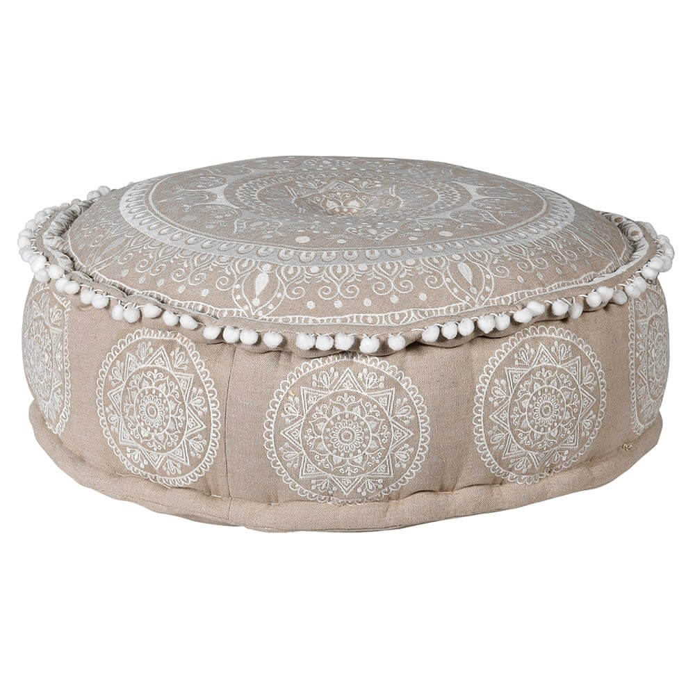 Showing image for Boho pom pom pouf