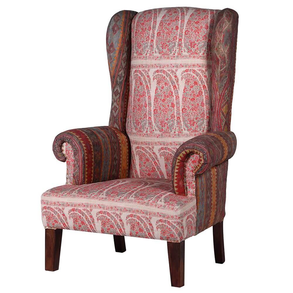 Paisley Pink High Back Chair Sofas Chairs James Oliver at Home