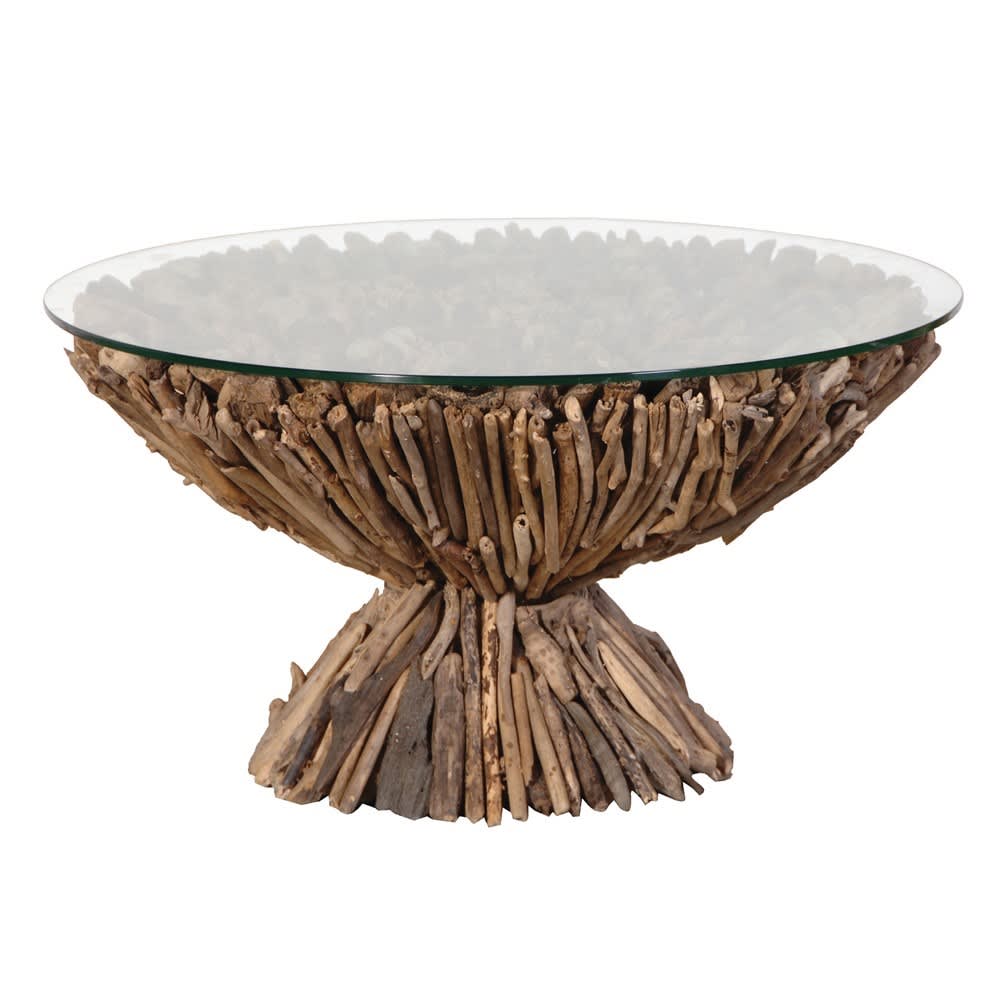 Showing image for Driftwood & glass twist coffee table