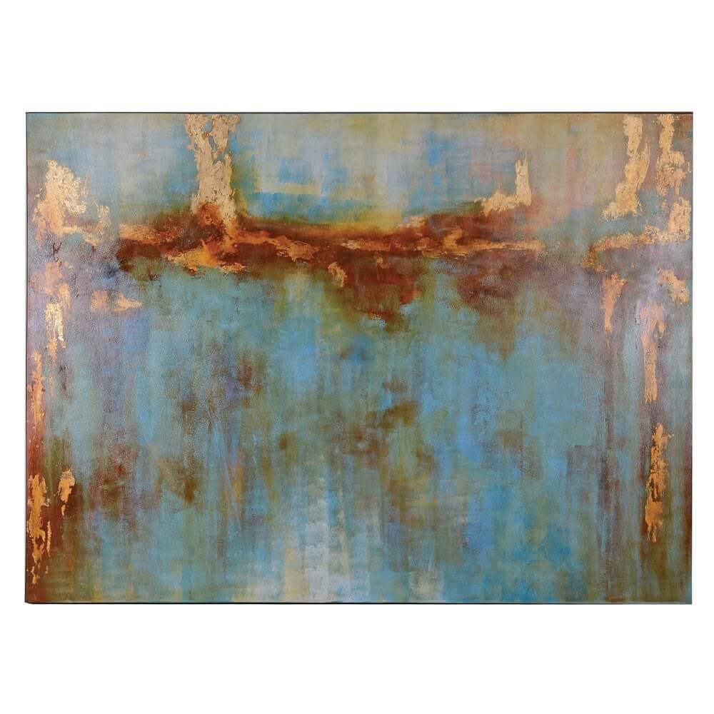 Showing image for Copper, blue & amber abstract