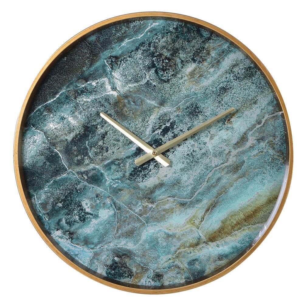 Showing image for Blue marble-finish wall clock
