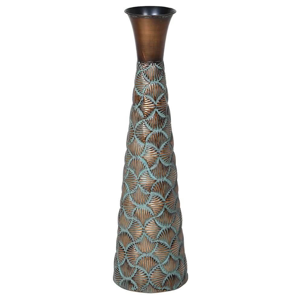 Showing image for Patterned verdigris metal vase