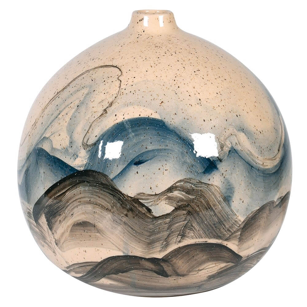 Showing image for Hand-painted wave ball vase