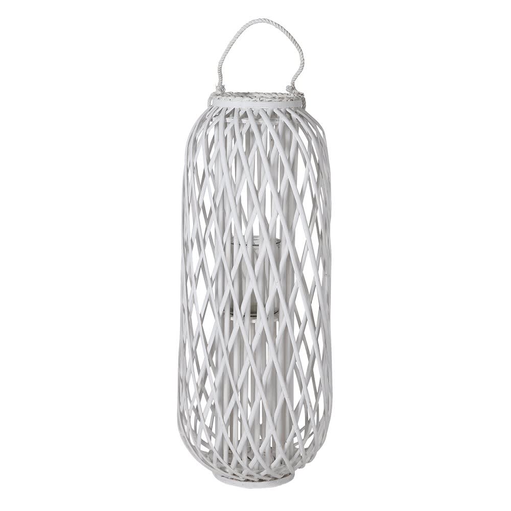 Showing image for White woven willow lantern - large