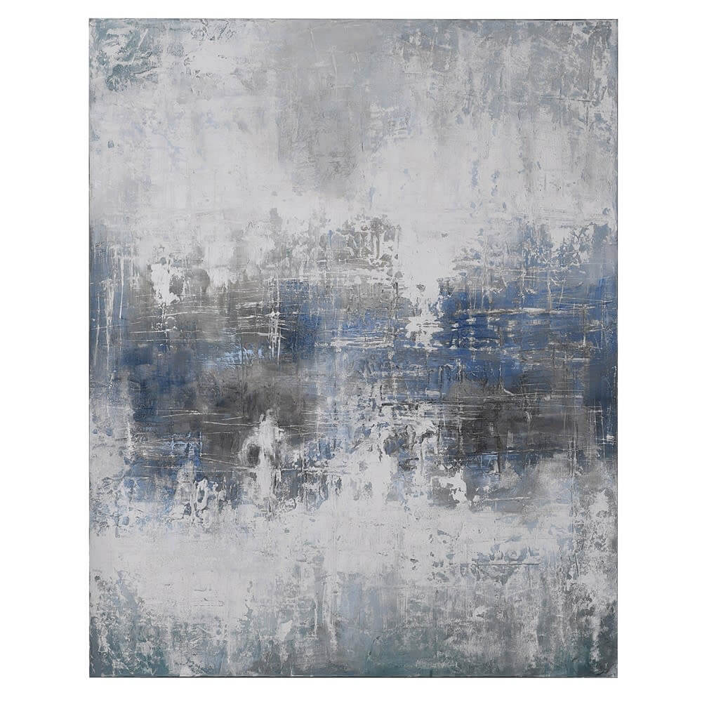 Showing image for Large blue/grey abstract oil painting