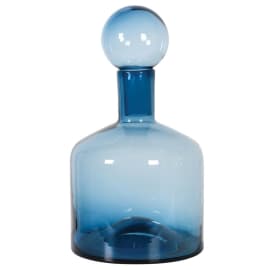 Showing image for Blue glass bottle with stopper - small