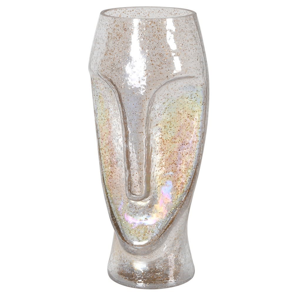 Showing image for Gold bespeckled face vase - glass
