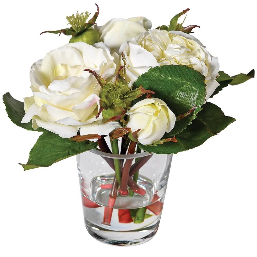 Showing image for Ivory roses in glass