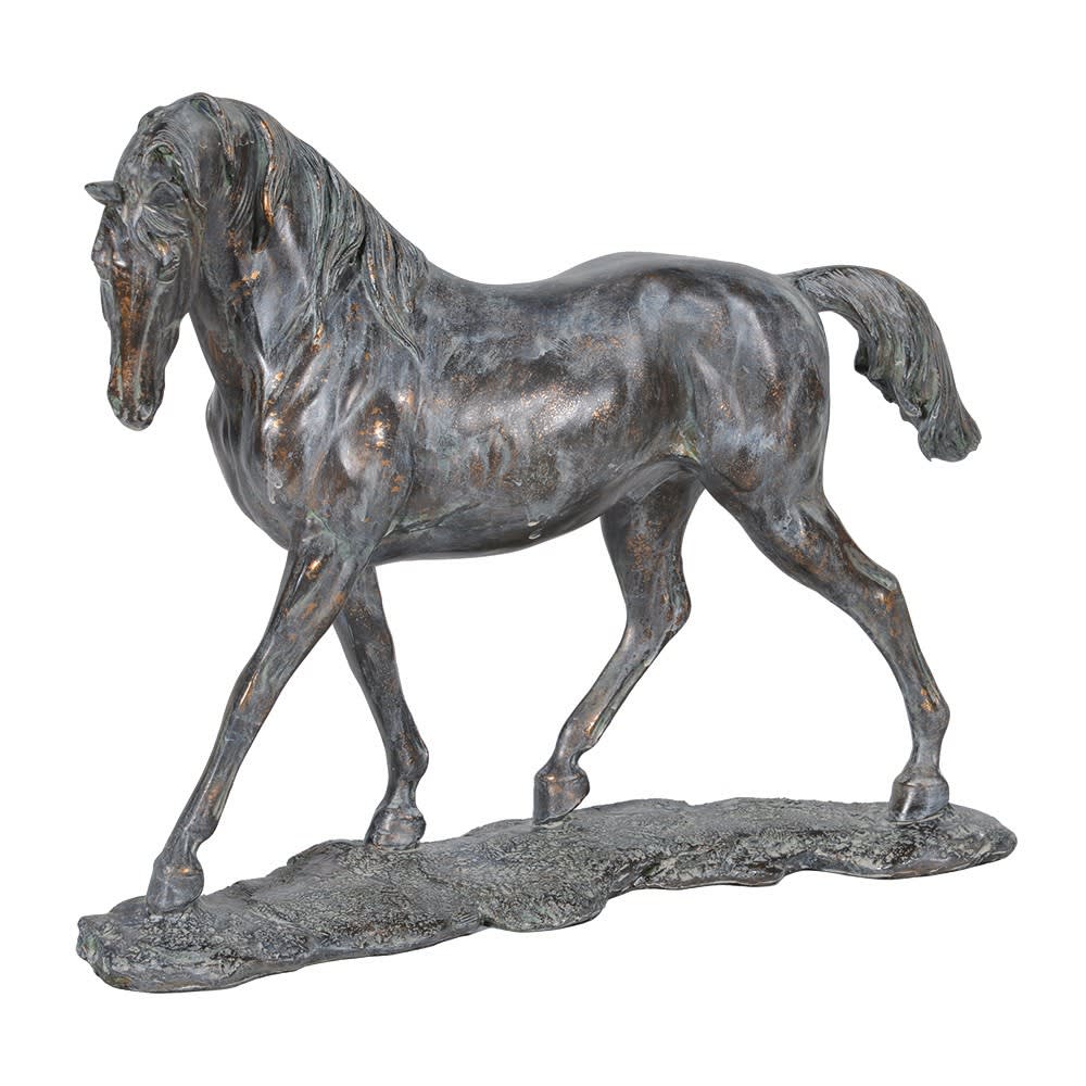 Showing image for Antiqued horse sculpture on base
