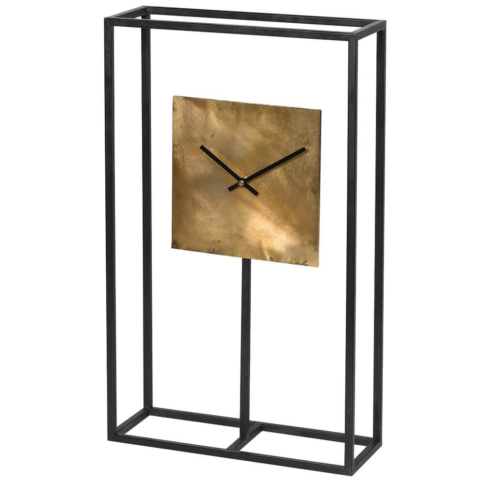 Showing image for Black & gold framed table clock