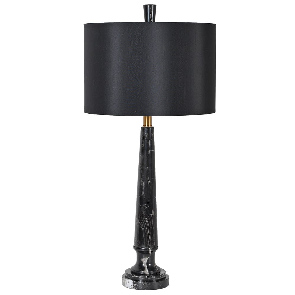 Showing image for Black marble lamp & matching shade