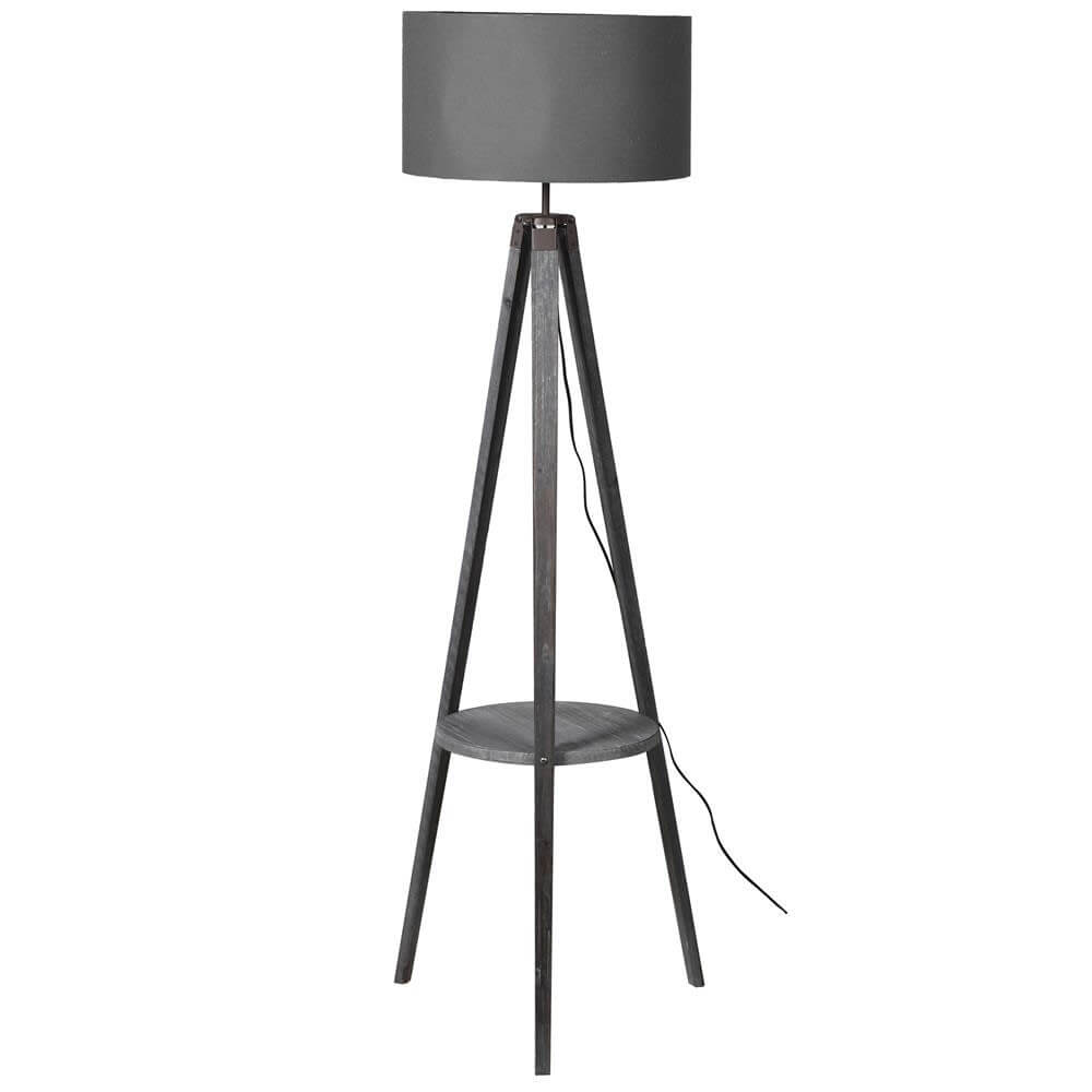Showing image for Tripod floor lamp with grey shade