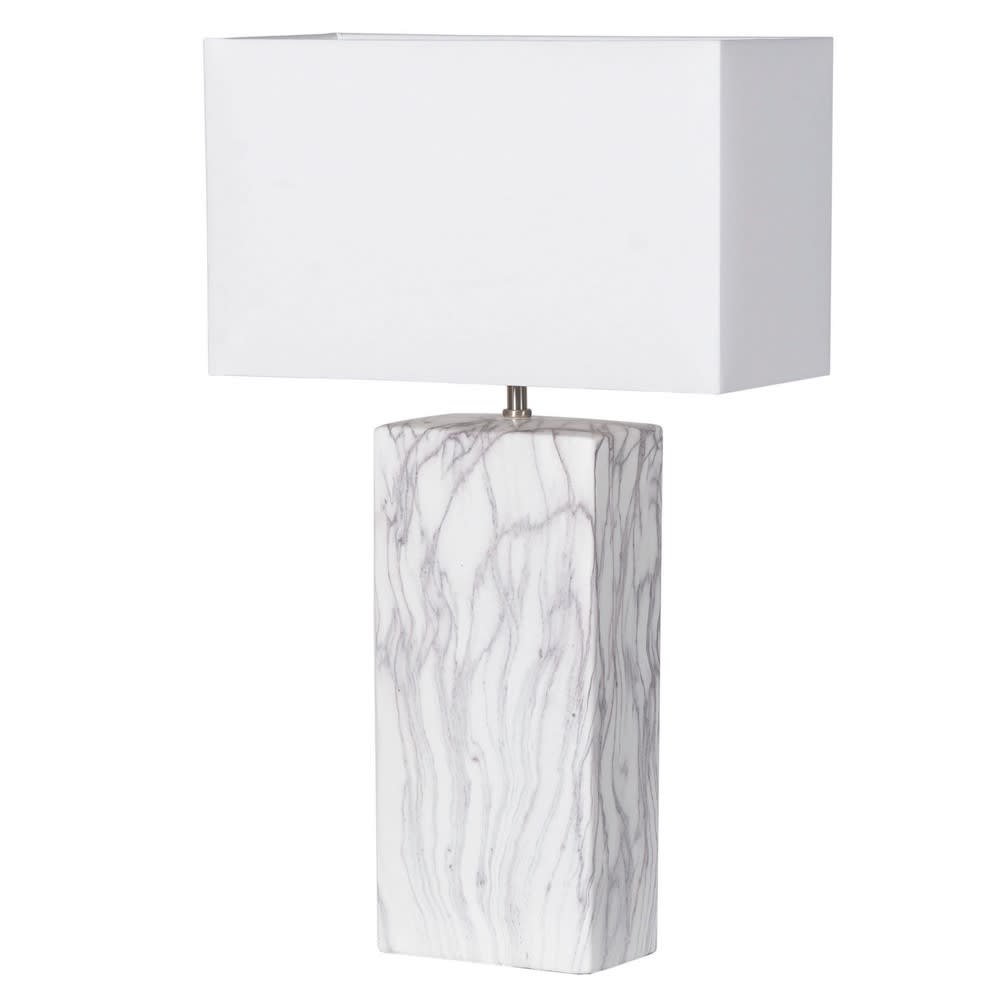 Showing image for Oblong marble lamp & rectangular shade