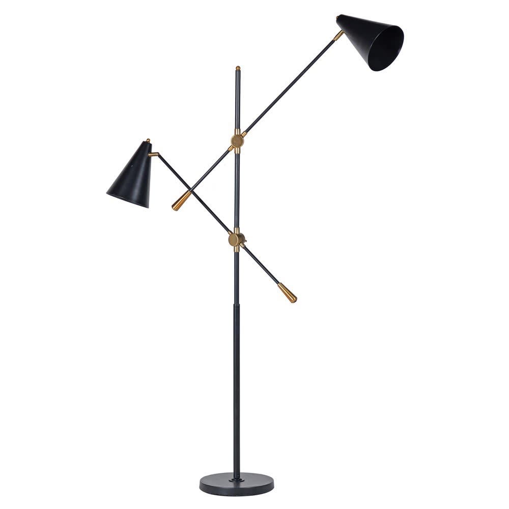 Showing image for Black twin angle floor lamp - large