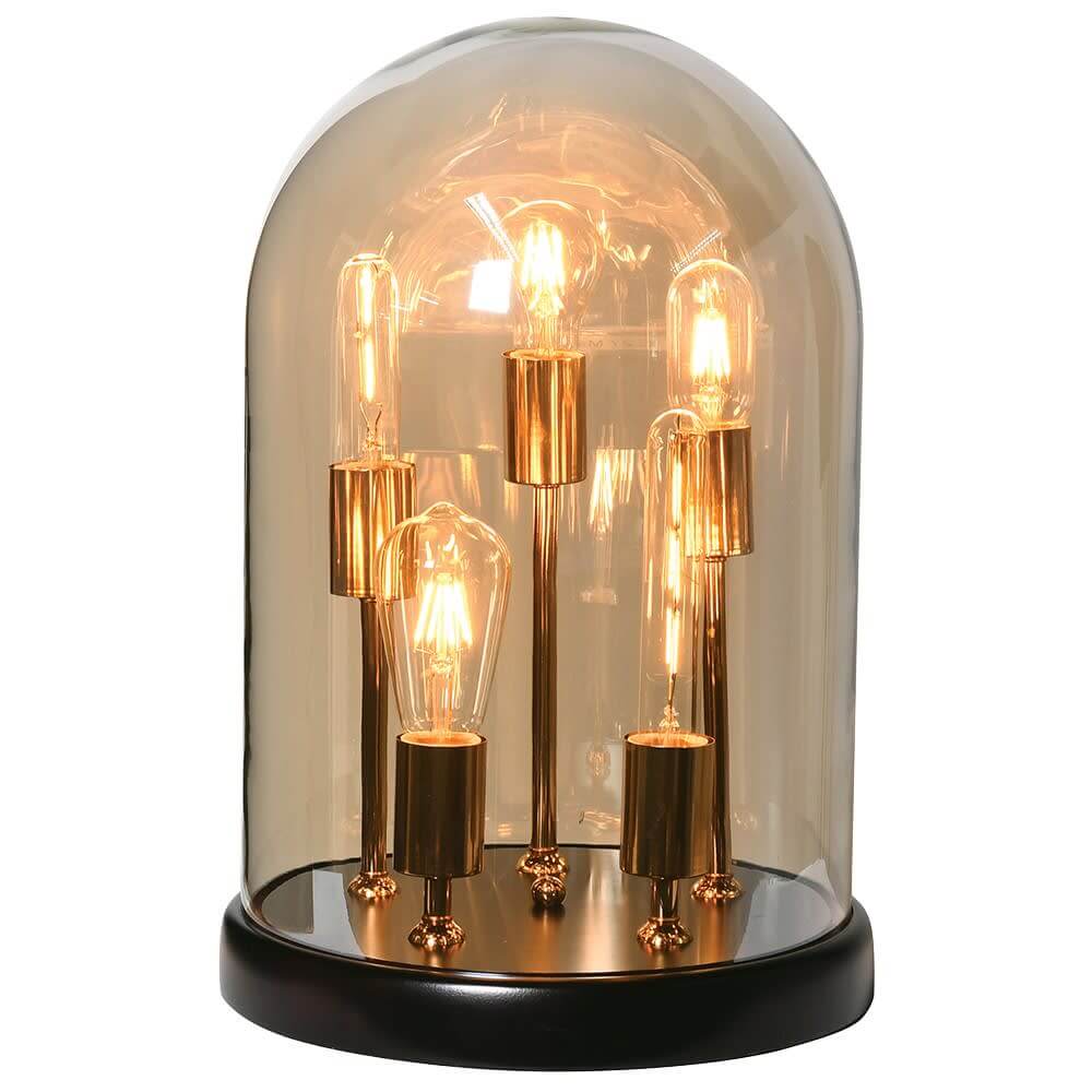 Showing image for Amber domed glass lamp