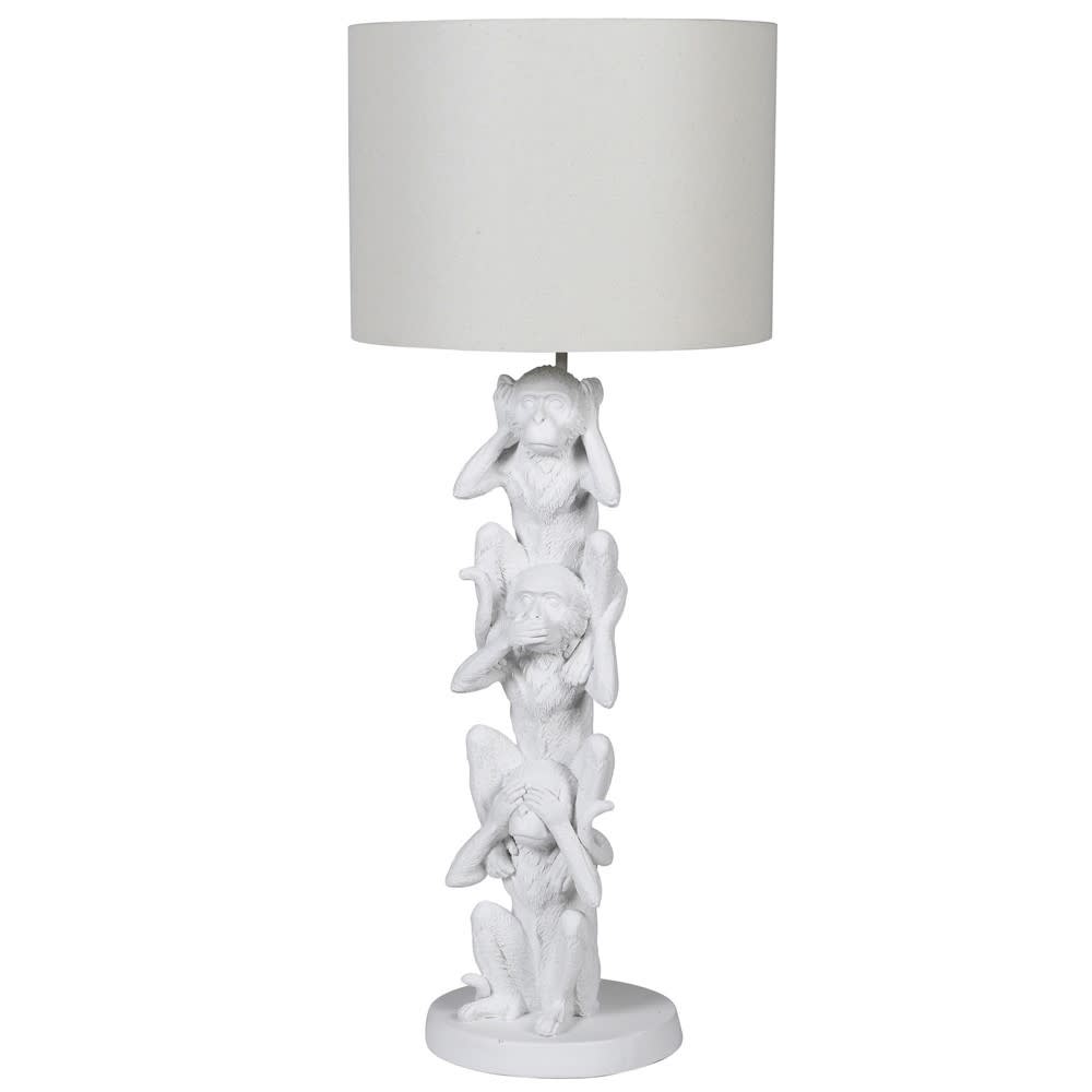 Showing image for White monkey stack lamp & shade