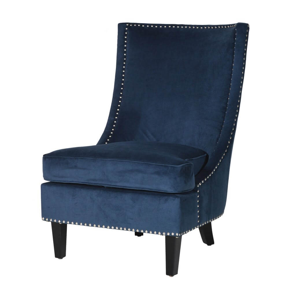 Showing image for Blue accent chair with studs