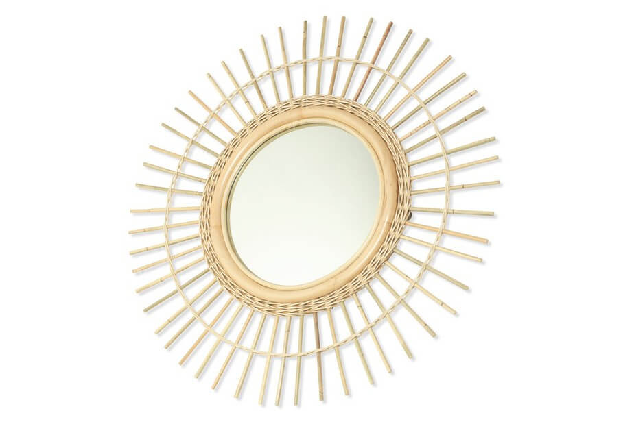 Showing image for Vintage round mirror - natural