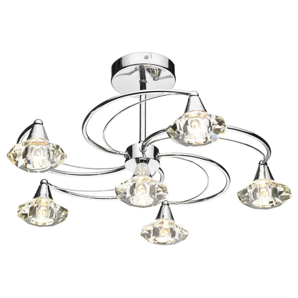 Showing image for Diamond 6-lamp ceiling light - polished chrome