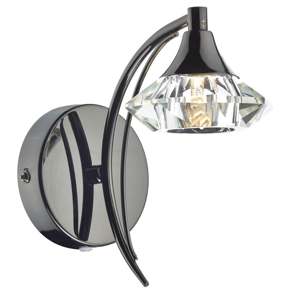 Showing image for Diamond single wall light - black chrome