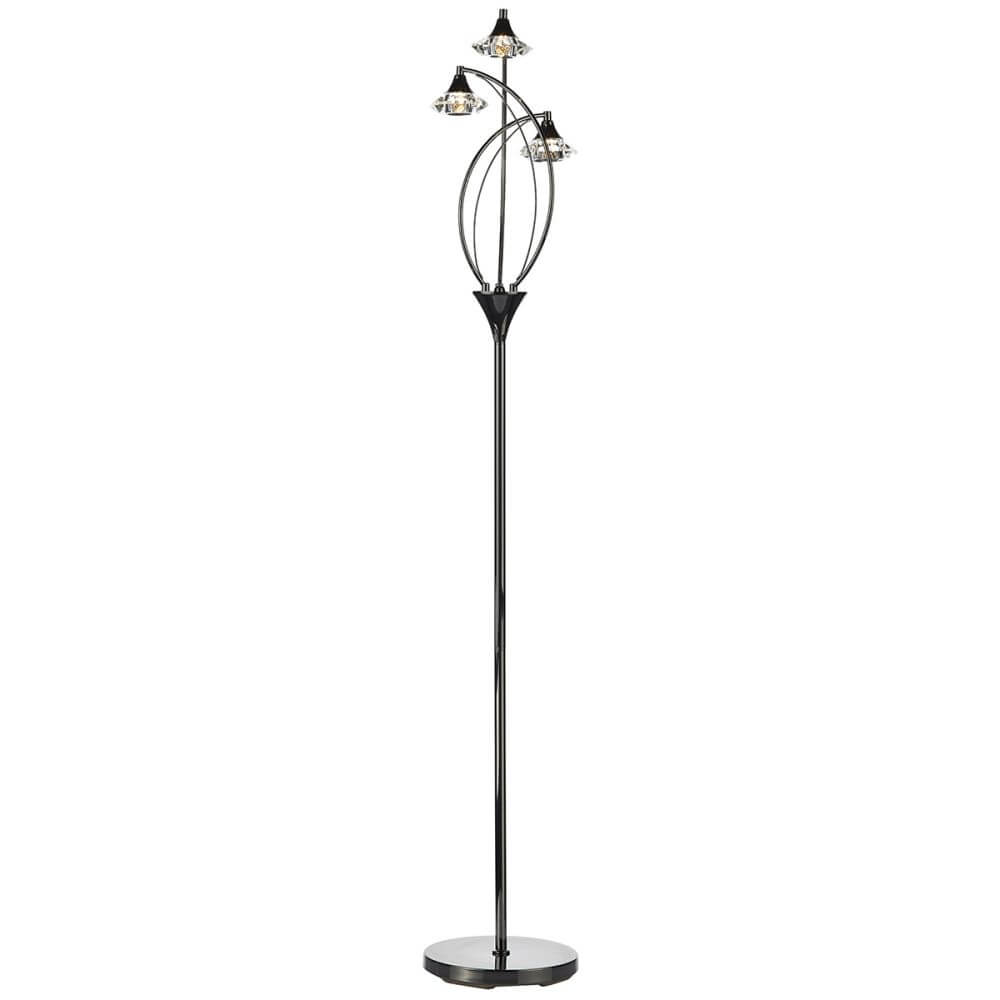 Showing image for Diamond 3-lamp floor light - black chrome