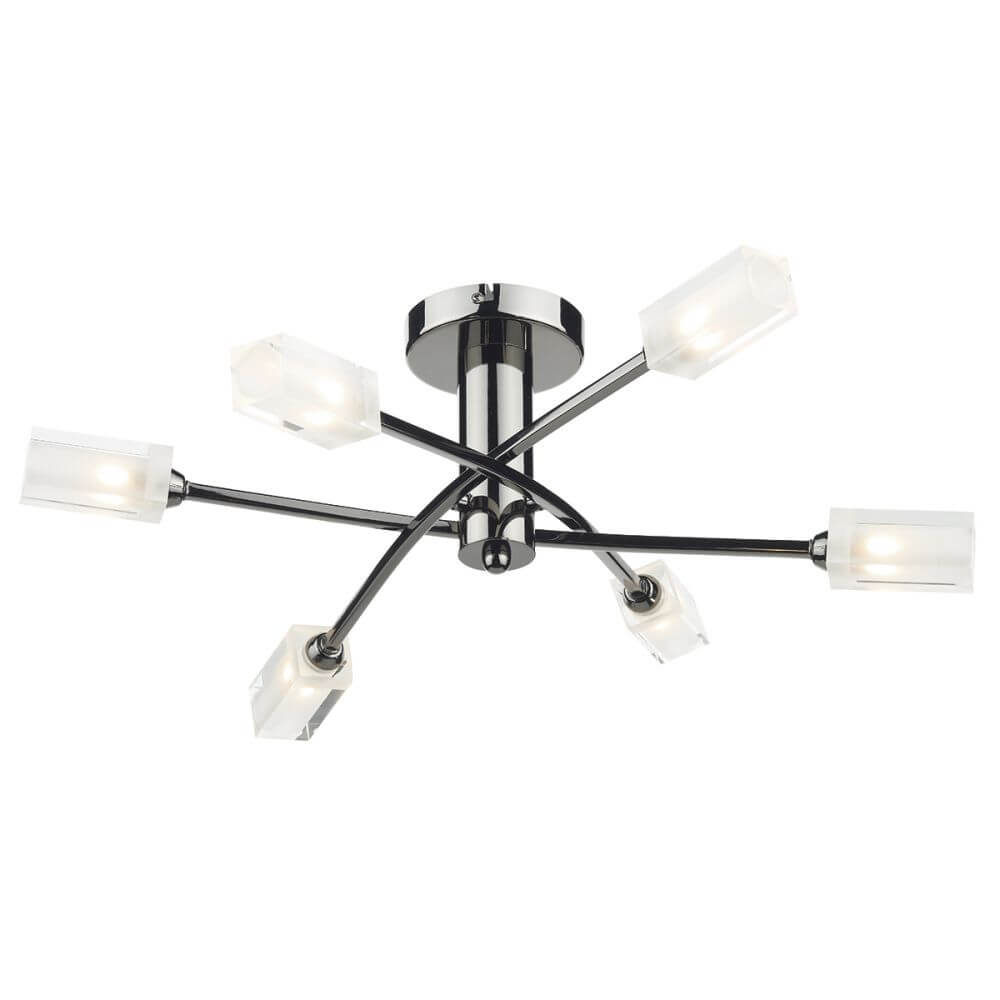 Showing image for Urban 6-lamp ceiling light - black chrome