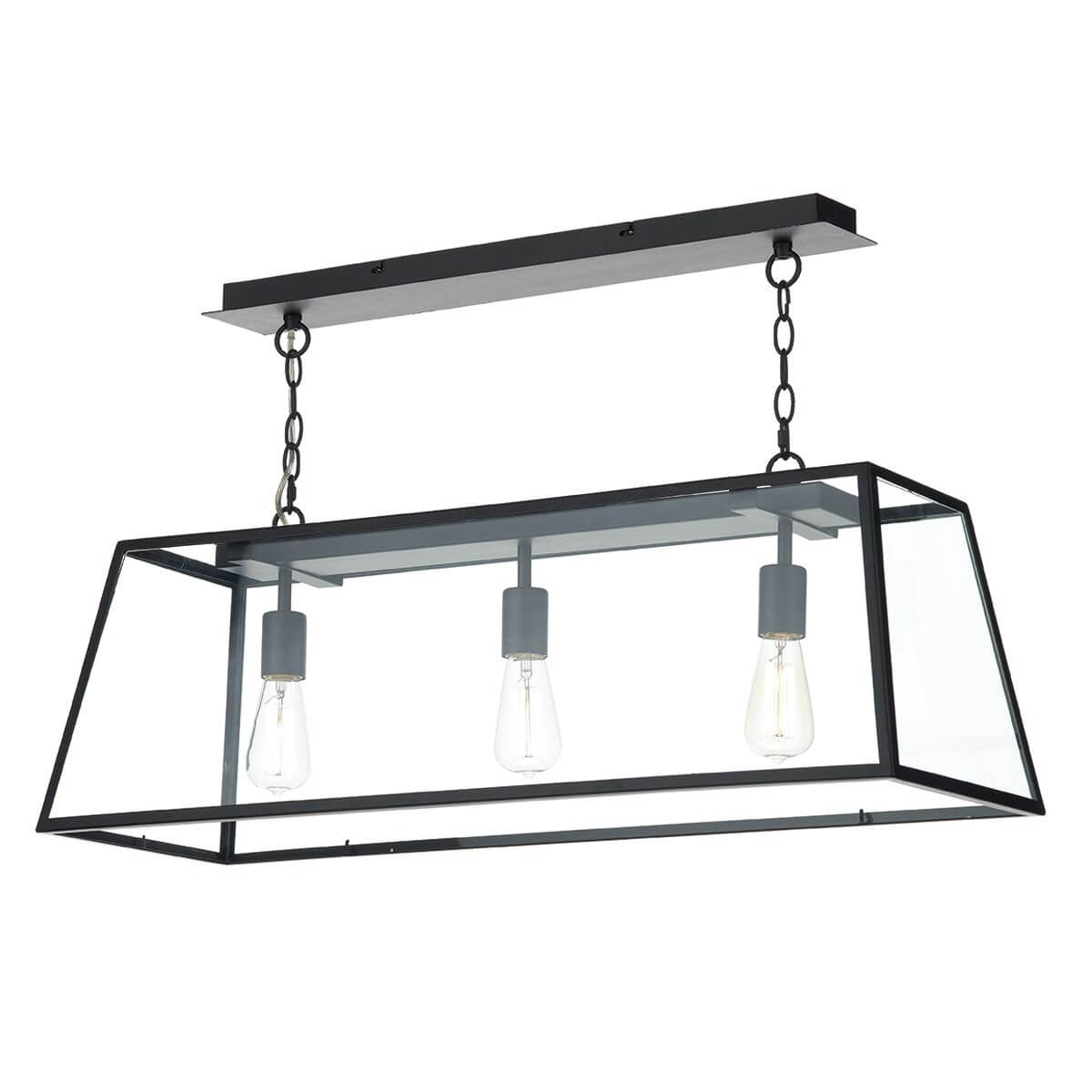 Showing image for Zinc 3-lamp pendant - black