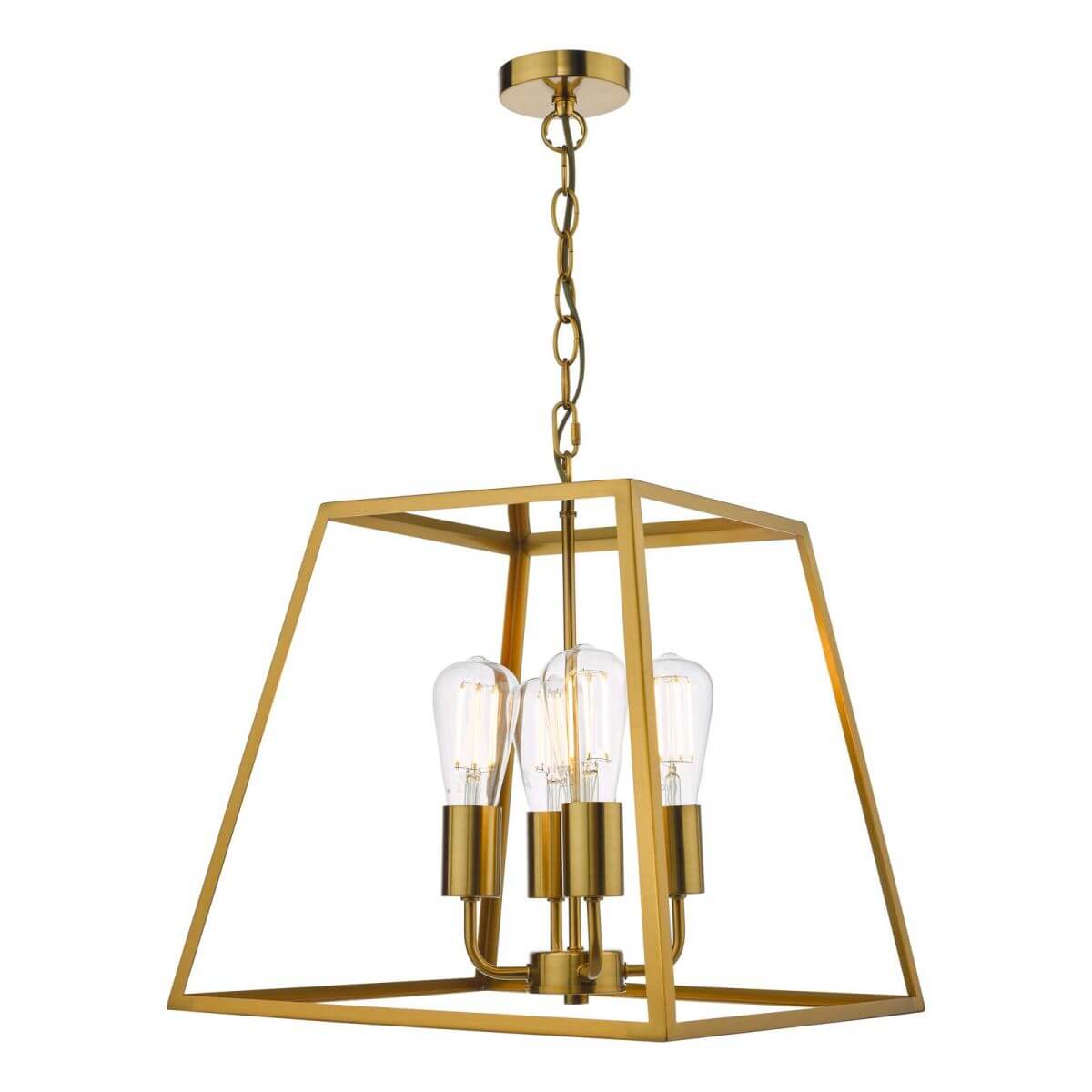 Showing image for Zinc 4-lamp lantern - natural brass