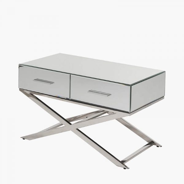 SUZETTE SILVER MIRROR GLASS COFFEE TABLE