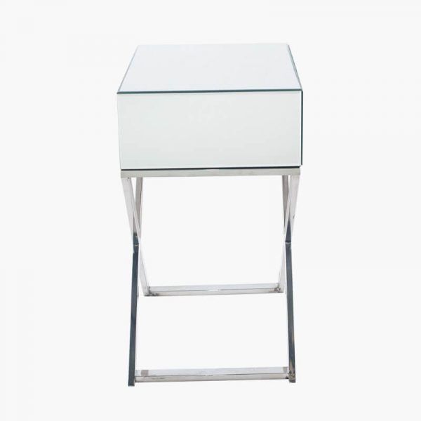 SUZETTE SILVER MIRROR GLASS DRAWER UNIT