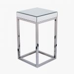 Suzette Silver Mirror Glass Side Table