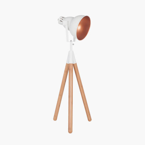 Showing image for Cream and copper table lamp