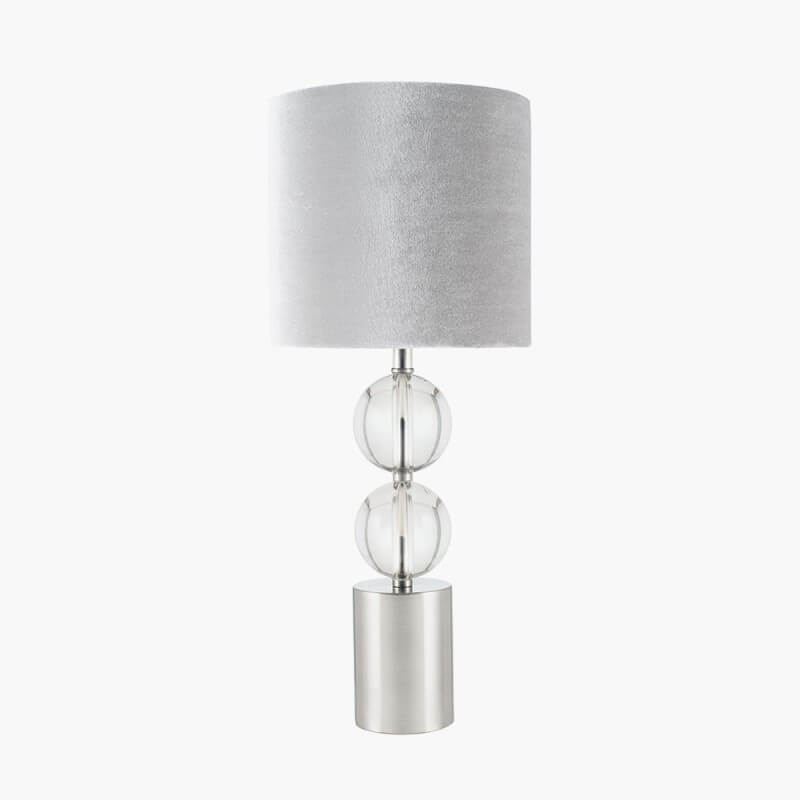 Showing image for Clementine table lamp - brushed silver and glass