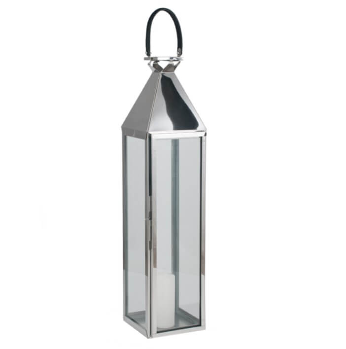 Showing image for Polished nickel square lantern - large