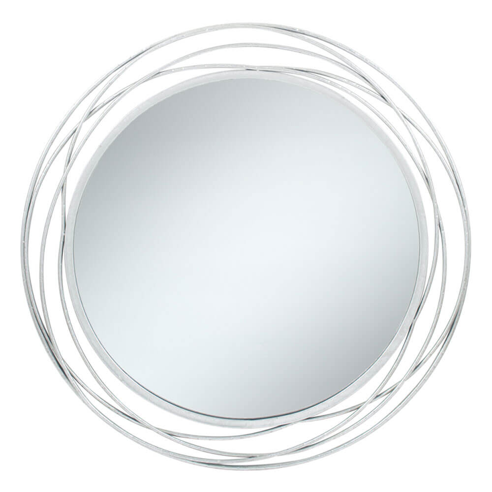 Showing image for Silver swirl round wall mirror